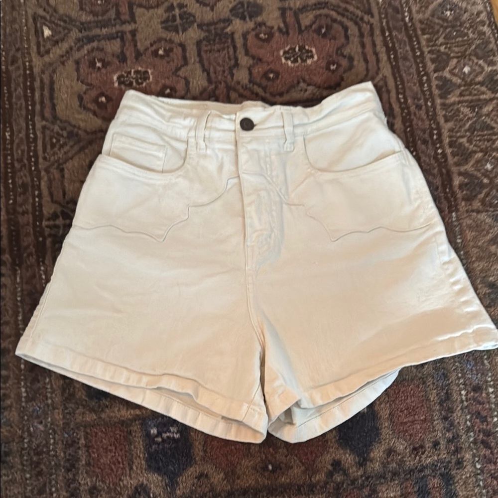 Pastiche high waisted denim short with western detail
